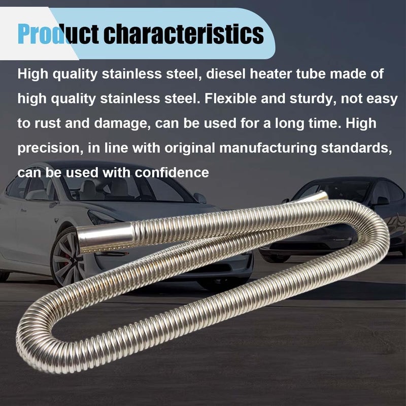 BDZMC 78.7 Inches Stainless Steel Exhaust Hose, 1 Inch Exhaust Extension, Flexible Tank Diesel Heater Accessories with 2 Hose Clamps, Gas Vent Hose Kit for Diesel Air Heater (78.7 inch) - Image 3